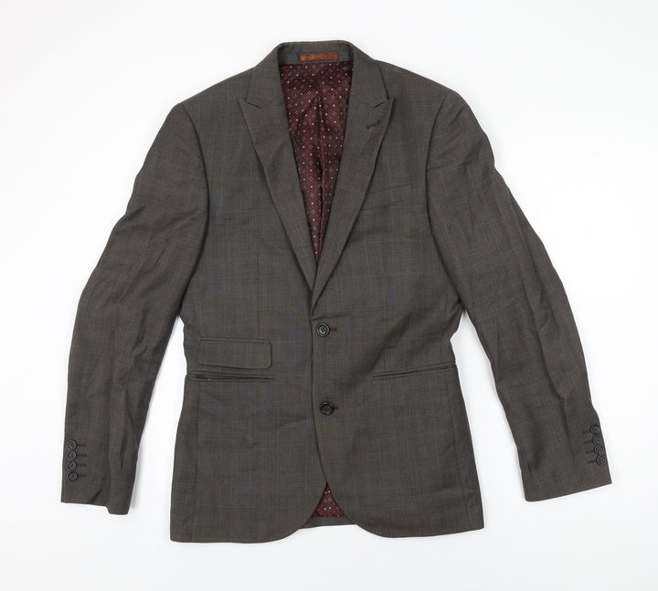 NEXT Mens Grey Polyester Jacket Suit Jacket Size 36 Regular