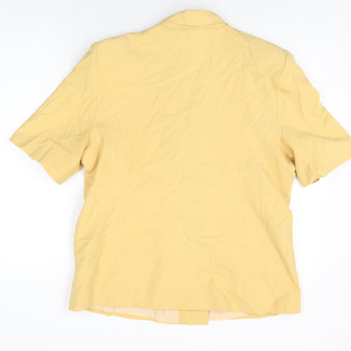 Classics Womens Yellow Polyester Basic Button-Up Size 16 Collared
