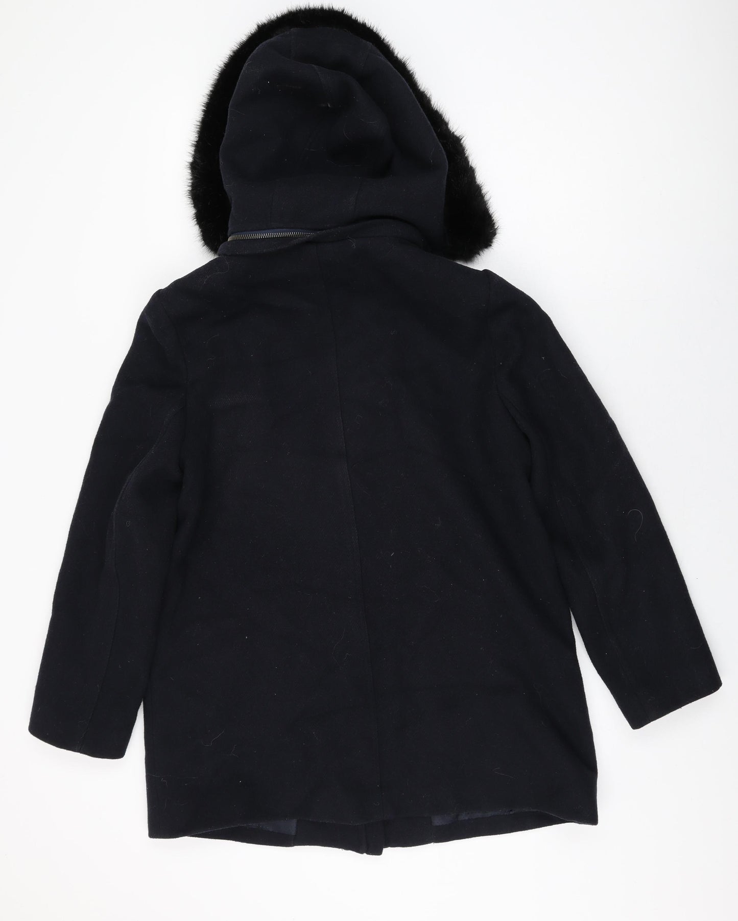 Monsoon Womens Blue Overcoat Coat Size 16 Zip