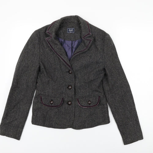 Crew Clothing Womens Grey Jacket Size 8 Button
