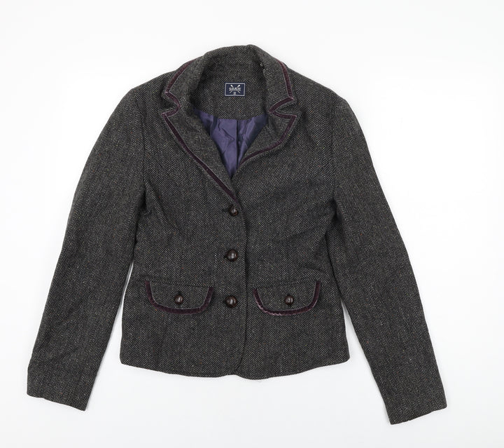 Crew Clothing Womens Grey Jacket Size 8 Button