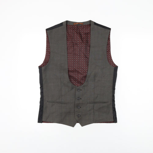 NEXT Mens Grey Polyester Jacket Suit Waistcoat Size 36 Regular