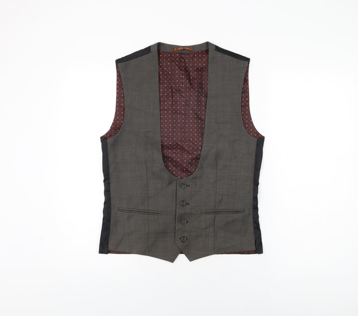 NEXT Mens Grey Polyester Jacket Suit Waistcoat Size 36 Regular