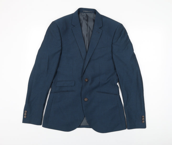NEXT Mens Blue Polyester Jacket Suit Jacket Size 36 Regular