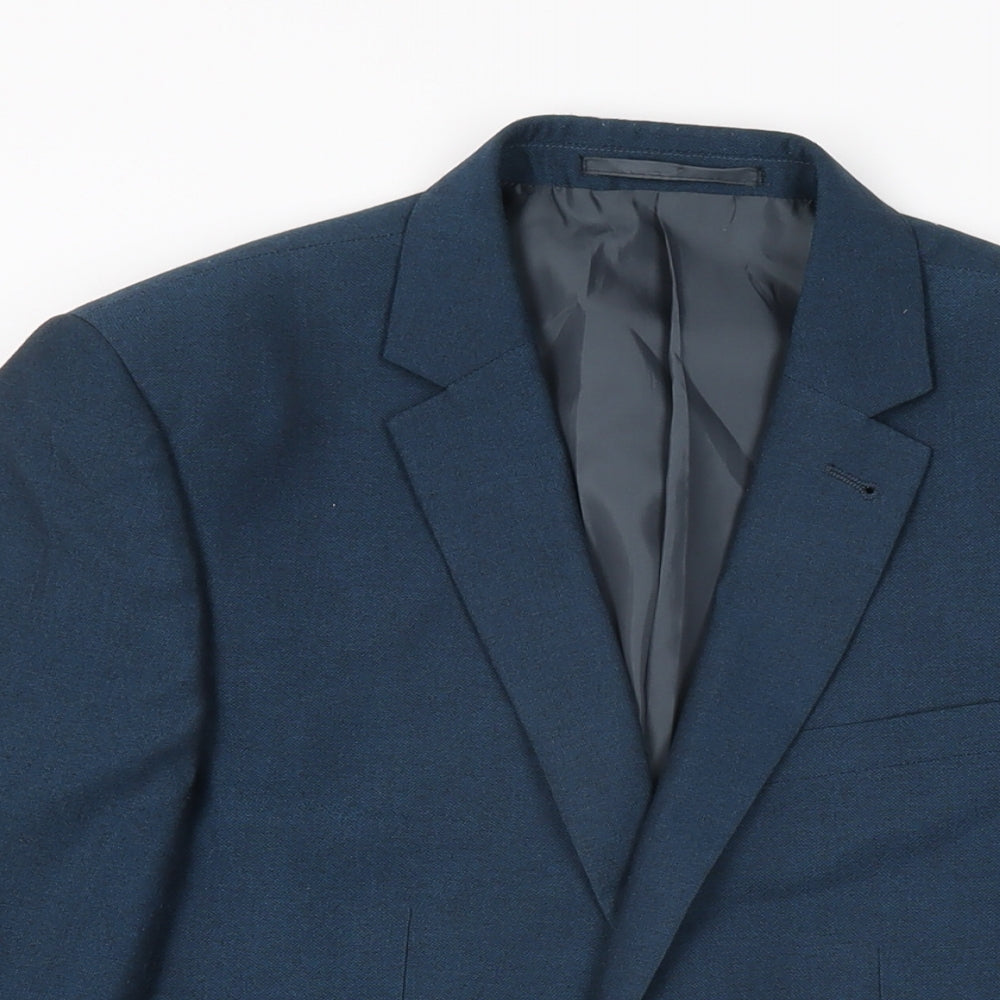 NEXT Mens Blue Polyester Jacket Suit Jacket Size 36 Regular