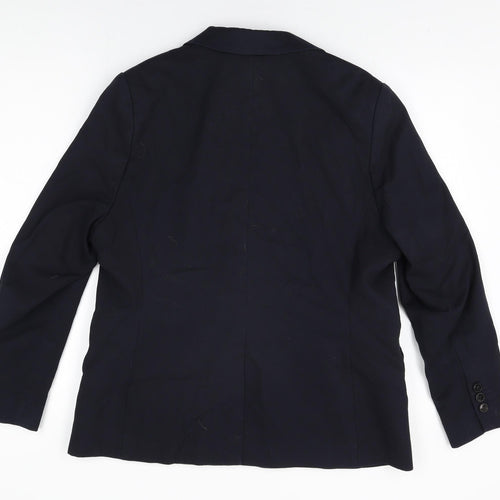 NEXT Womens Blue Polyester Jacket Blazer Size 16