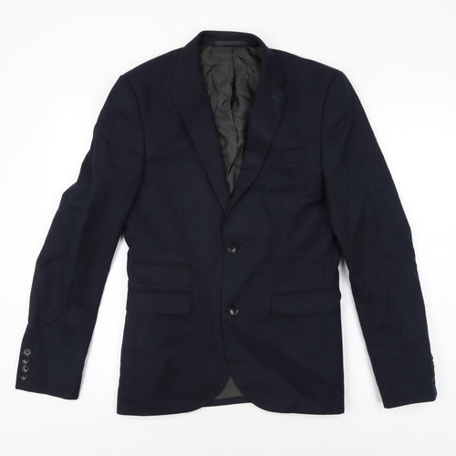 NEXT Mens Blue Wool Jacket Suit Jacket Size 36 Regular