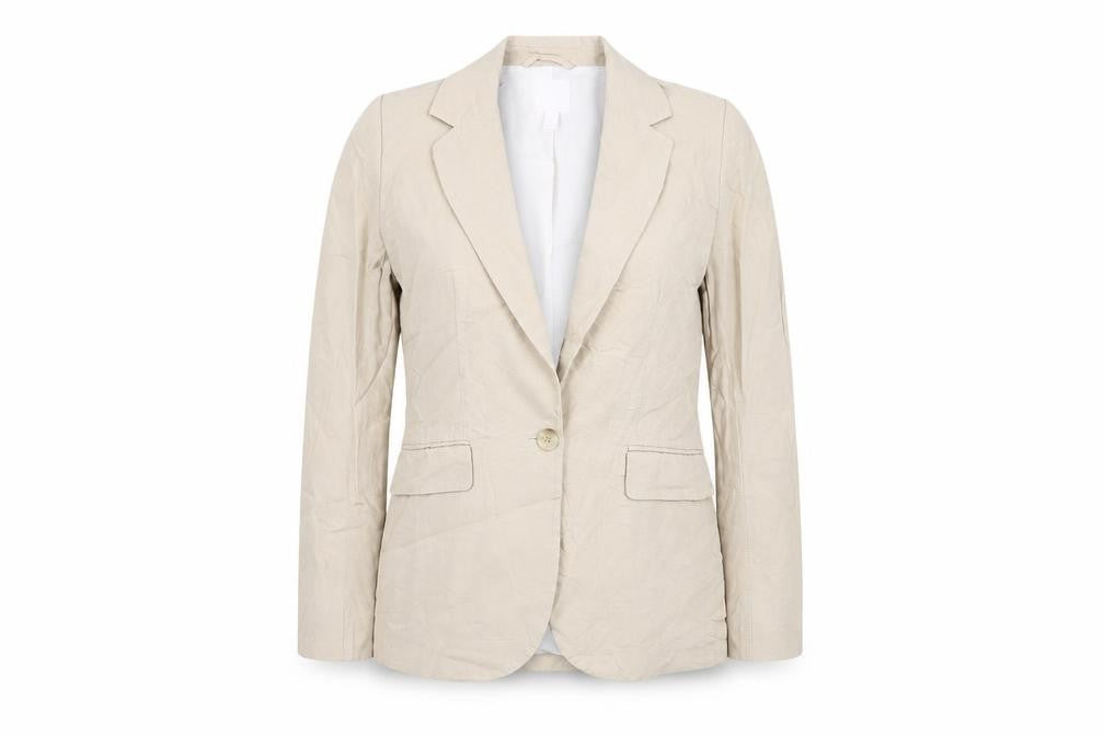 H&M Womens Beige Jacket Blazer Size 6 Button