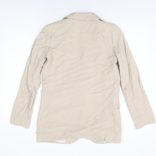 H&M Womens Beige Jacket Blazer Size 6 Button