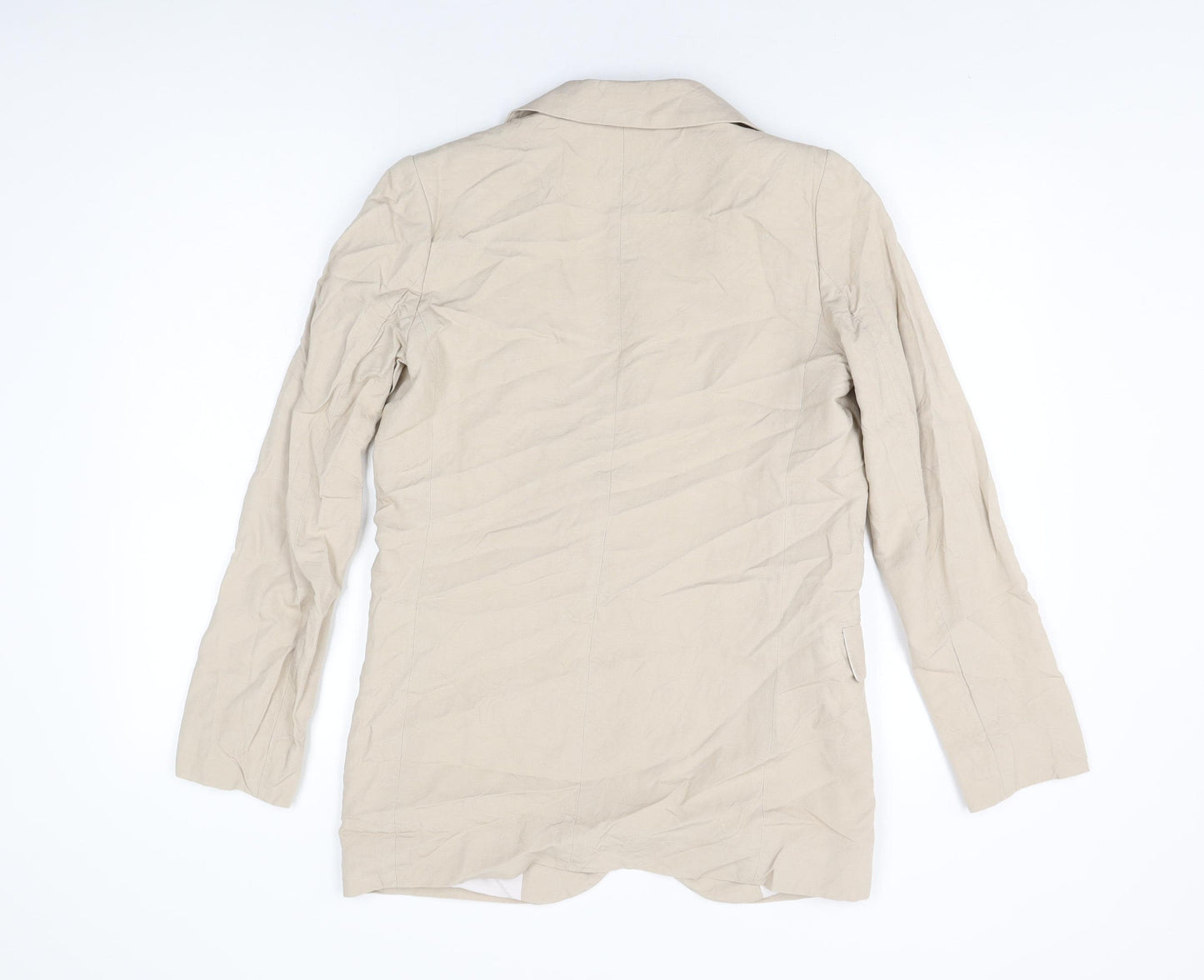 H&M Womens Beige Jacket Blazer Size 6 Button