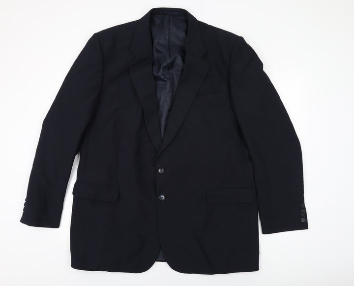 St Michael Mens Blue Polyester Jacket Suit Jacket Size 46 Regular