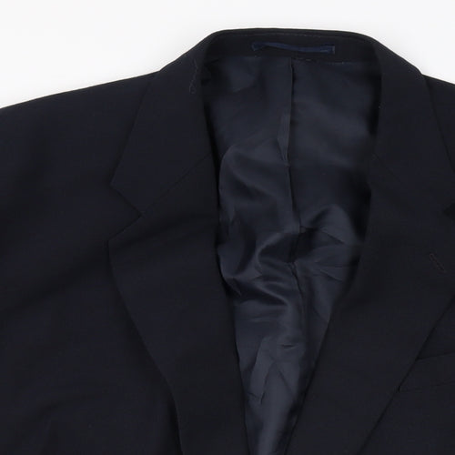 St Michael Mens Blue Polyester Jacket Suit Jacket Size 46 Regular