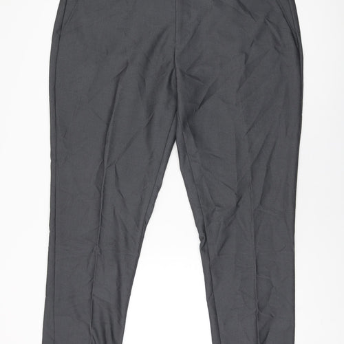 Sawyers & Hendricks Mens Grey Polyester Trousers Size 42 in L30 in Regular Zip