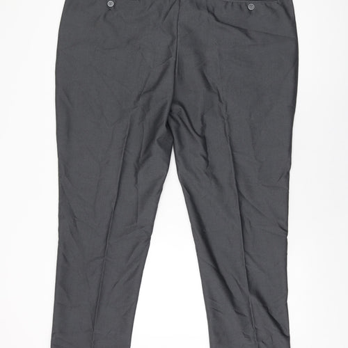 Sawyers & Hendricks Mens Grey Polyester Trousers Size 42 in L30 in Regular Zip