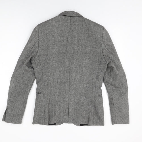 H&M Mens Grey Wool Jacket Suit Jacket Size 36 Regular