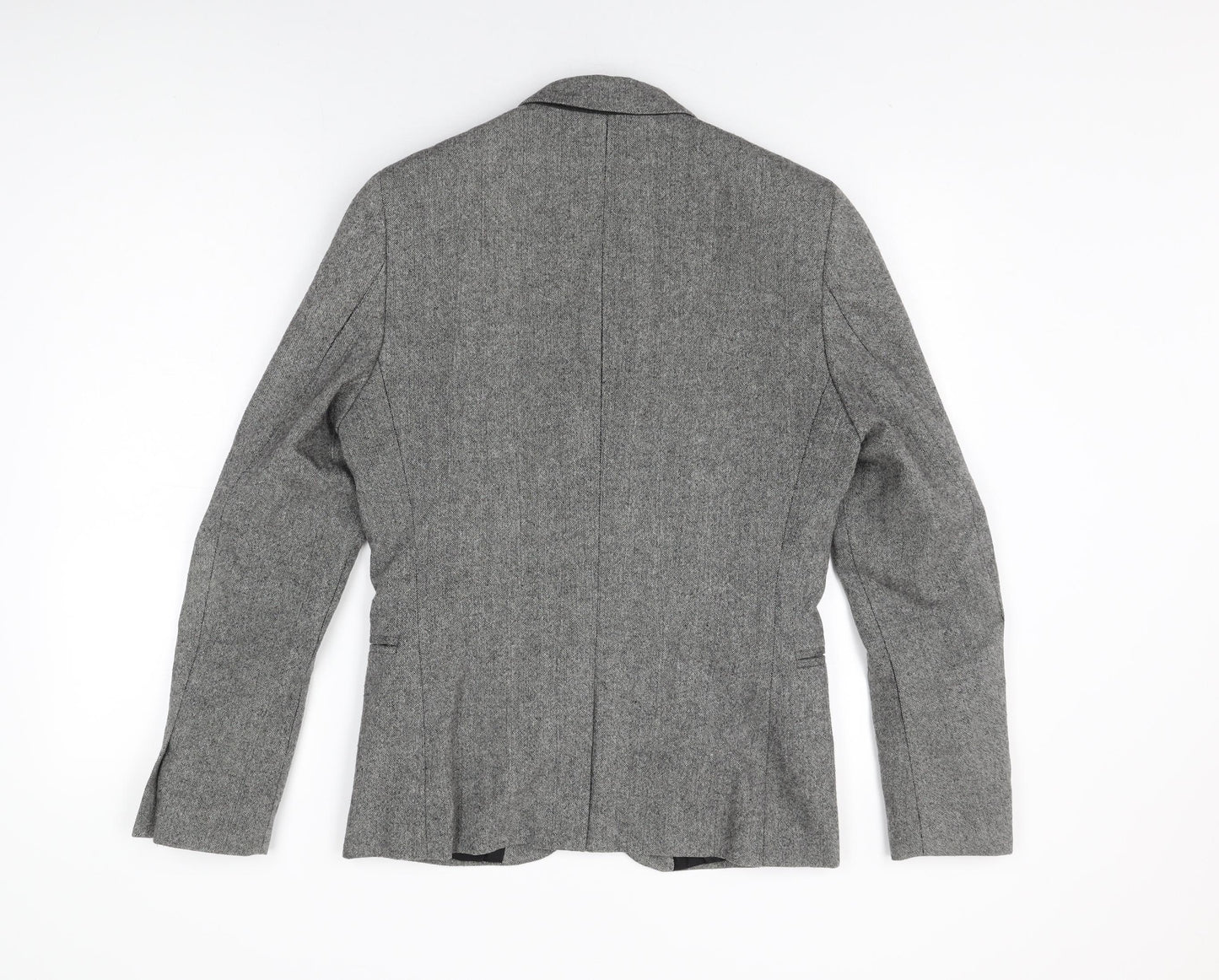 H&M Mens Grey Wool Jacket Suit Jacket Size 36 Regular