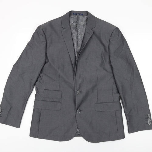 Sawyers & Hendricks Mens Grey Polyester Jacket Suit Jacket Size 40 Regular
