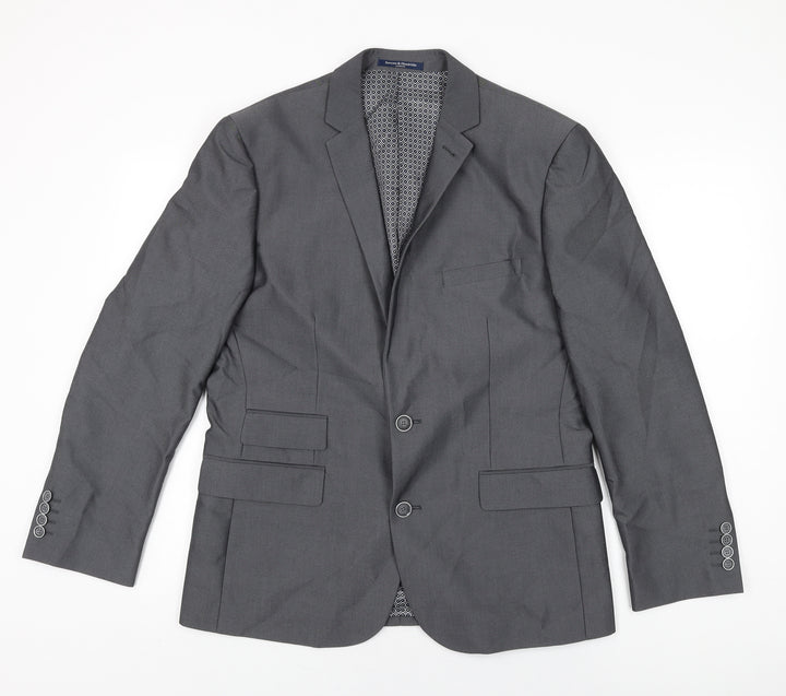 Sawyers & Hendricks Mens Grey Polyester Jacket Suit Jacket Size 40 Regular