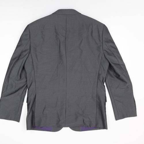 Sawyers & Hendricks Mens Grey Polyester Jacket Suit Jacket Size 40 Regular