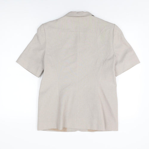 Bonmarché Womens Beige Polyester Basic Button-Up Size 12 Collared