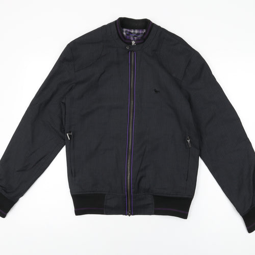 Modern Amusement Mens Black Jacket Coat Size S Zip