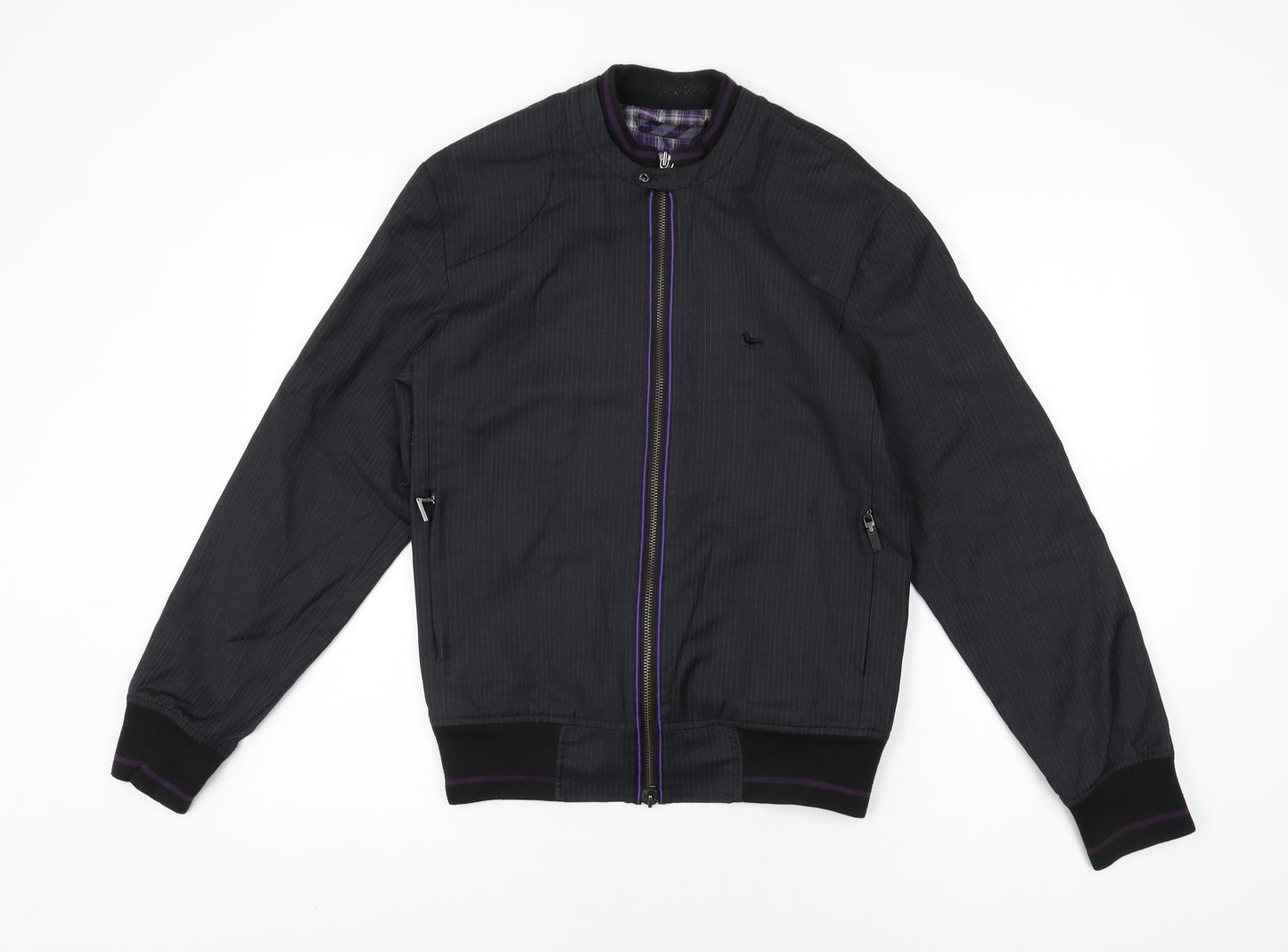 Modern Amusement Mens Black Jacket Coat Size S Zip