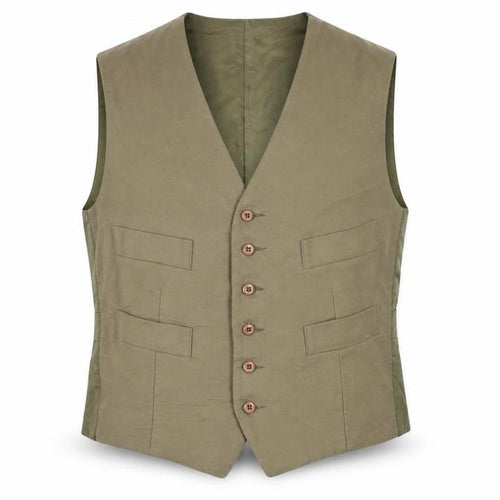 Carabou Mens Green Cotton Jacket Suit Waistcoat Size M Regular