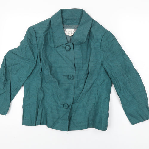 Cresta Couture Womens Green Jacket Size 14 Button