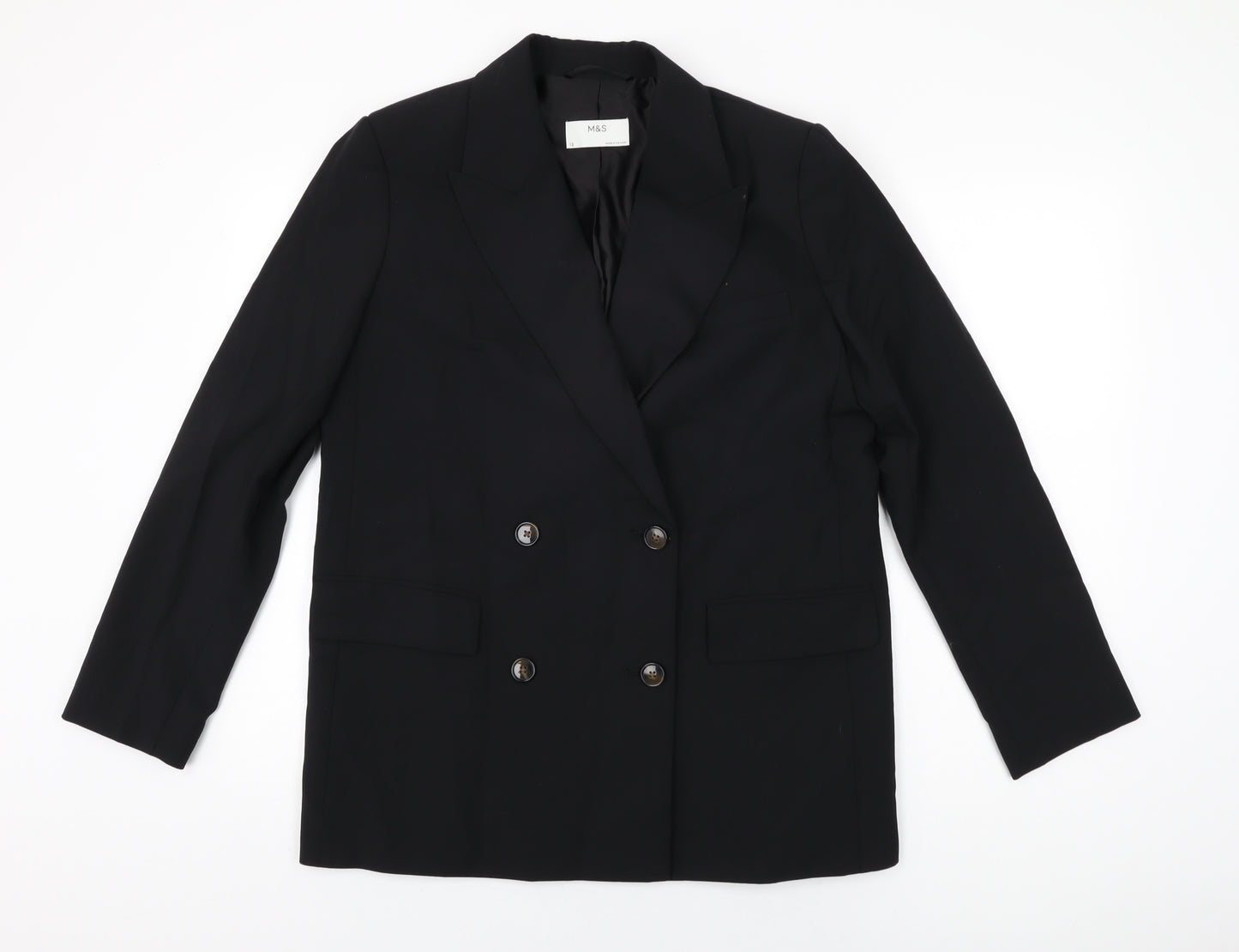 Marks and Spencer Womens Black Polyester Jacket Suit Jacket Size 12