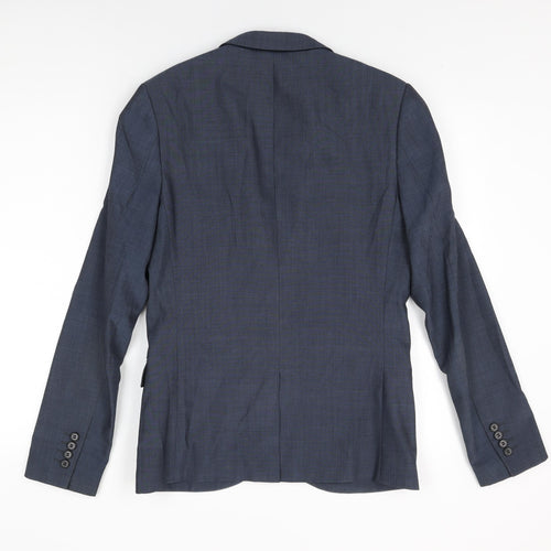 Topman Mens Blue Wool Jacket Suit Jacket Size 36 Regular