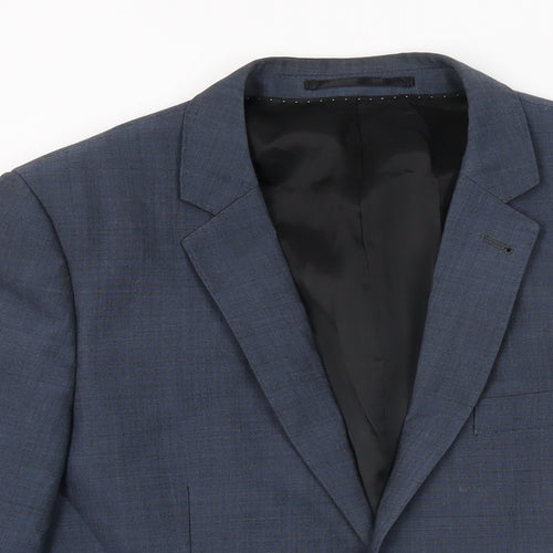 Topman Mens Blue Wool Jacket Suit Jacket Size 36 Regular