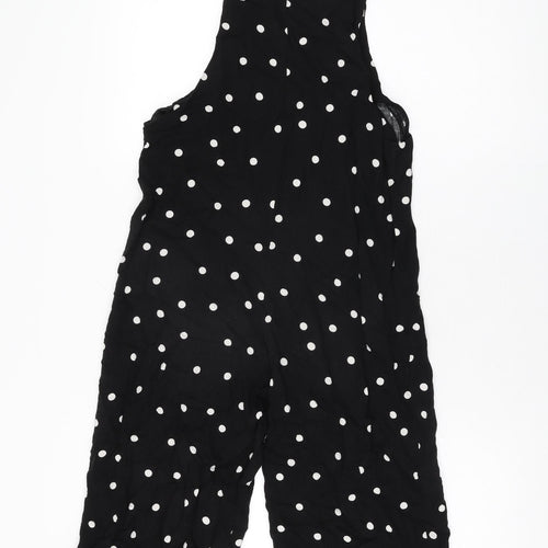New Look Womens Black Polka Dot Viscose Jumpsuit One-Piece Size 10 L20 in Pullover