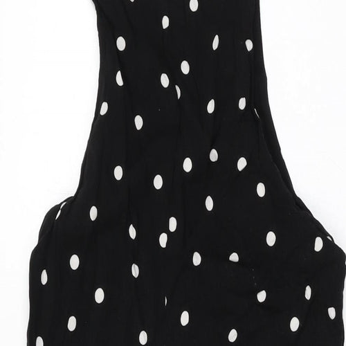 New Look Womens Black Polka Dot Viscose Jumpsuit One-Piece Size 10 L20 in Pullover