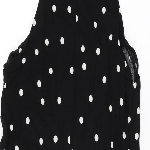 New Look Womens Black Polka Dot Viscose Jumpsuit One-Piece Size 10 L20 in Pullover