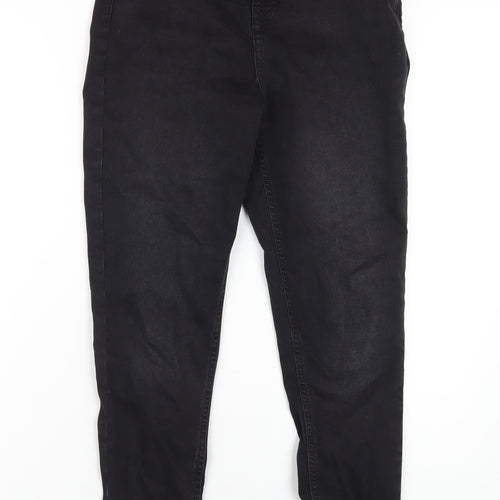 F&F Womens Black Cotton Skinny Jeans Size 12 L28 in Regular Zip