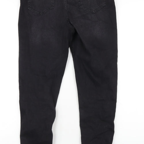 F&F Womens Black Cotton Skinny Jeans Size 12 L28 in Regular Zip