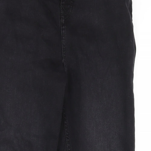 F&F Womens Black Cotton Skinny Jeans Size 12 L28 in Regular Zip