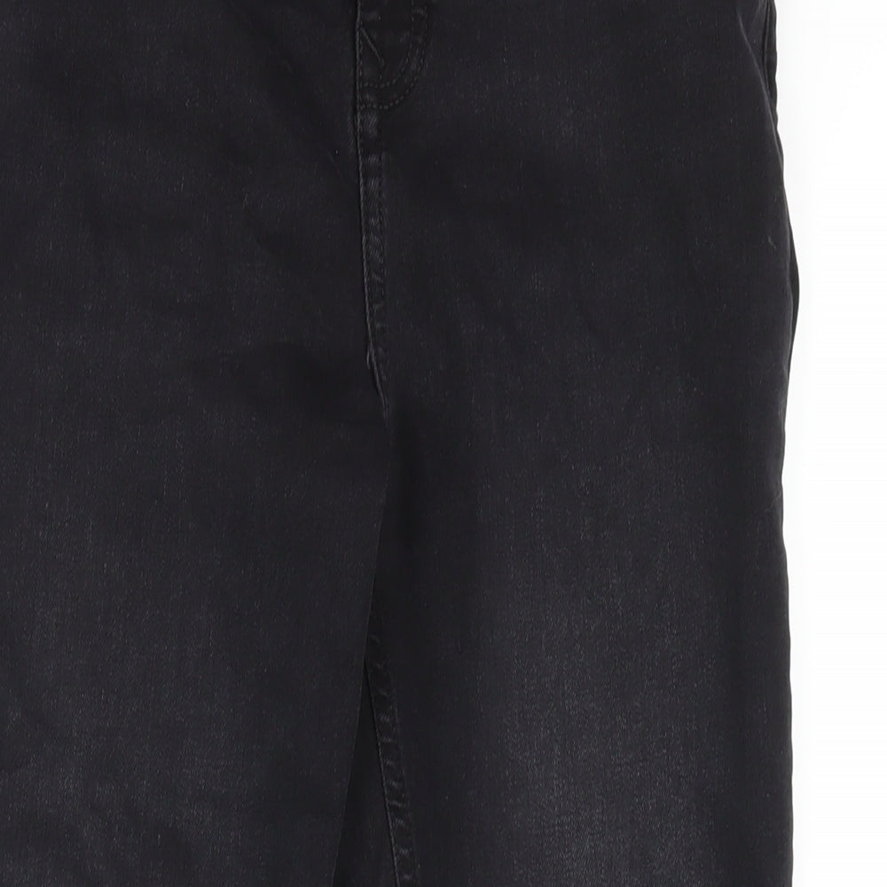 F&F Womens Black Cotton Skinny Jeans Size 12 L28 in Regular Zip