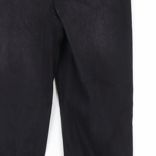 F&F Womens Black Cotton Skinny Jeans Size 12 L28 in Regular Zip
