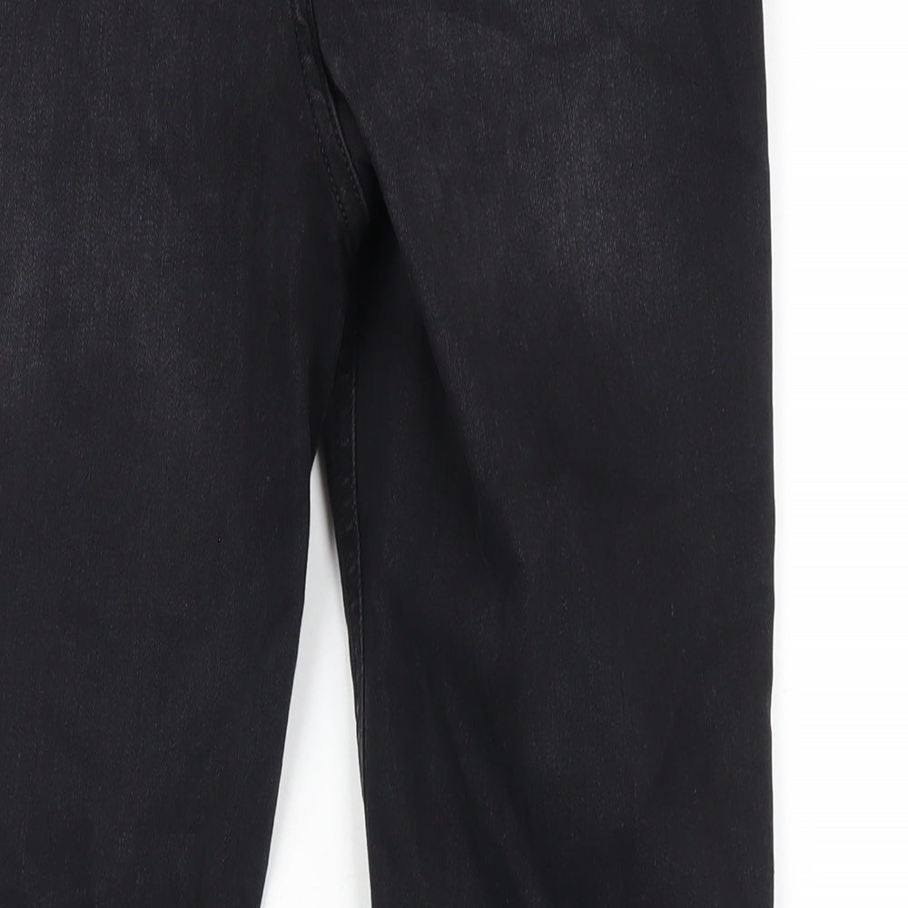 F&F Womens Black Cotton Skinny Jeans Size 12 L28 in Regular Zip