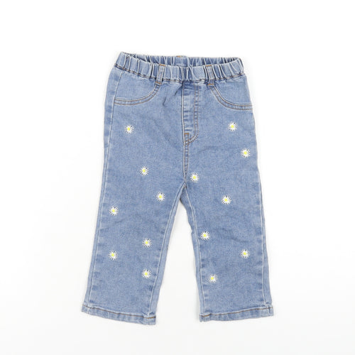 SheIn Girls Blue Cotton Capri Jeans Size 18-24 Months Pullover