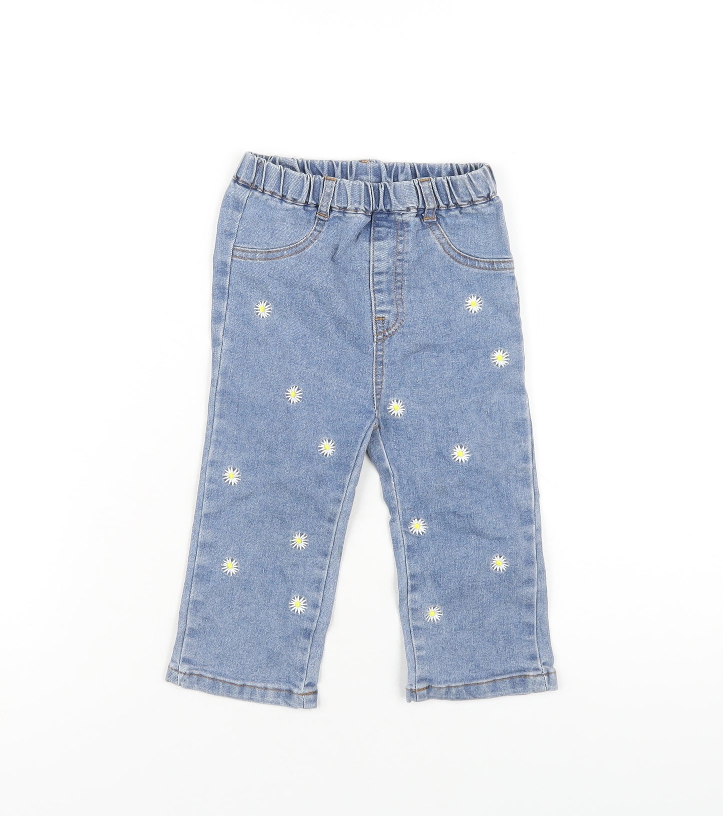 SheIn Girls Blue Cotton Capri Jeans Size 18-24 Months Pullover