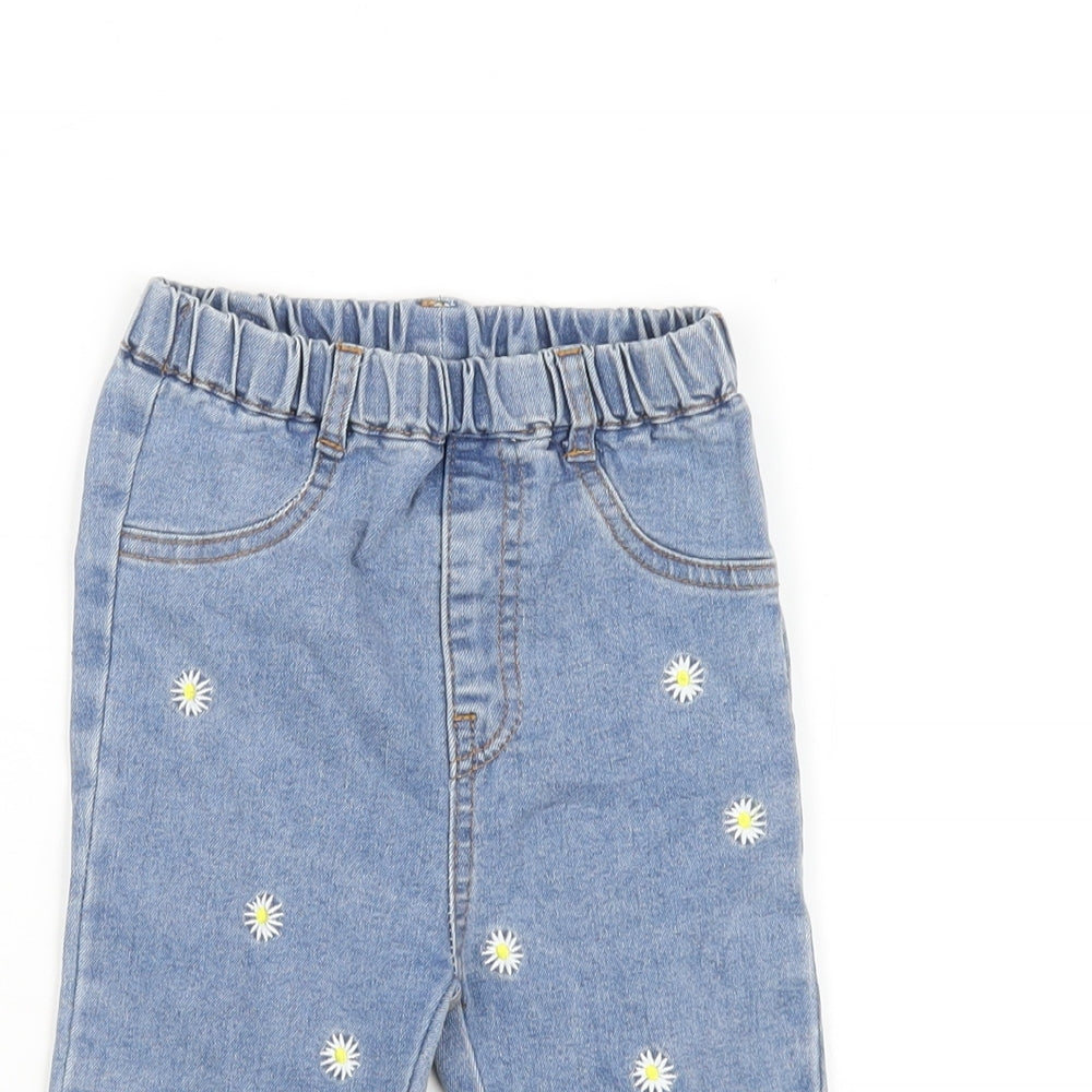 SheIn Girls Blue Cotton Capri Jeans Size 18-24 Months Pullover