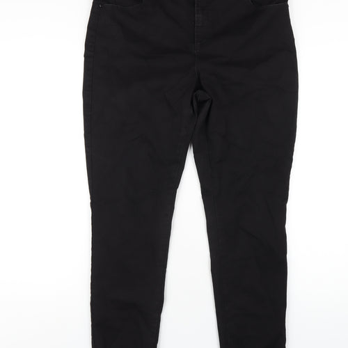 Blue 73 Womens Black Cotton Skinny Jeans Size 16 L29 in Regular Zip