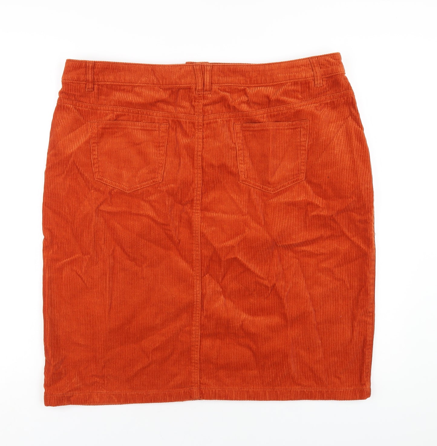 TU Womens Orange Cotton A-Line Skirt Size 18 Zip
