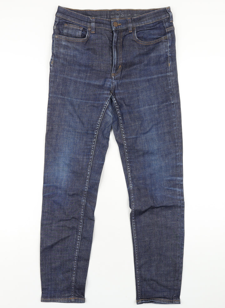 COS Mens Blue Cotton Skinny Jeans Size 29 in L30 in Regular Zip
