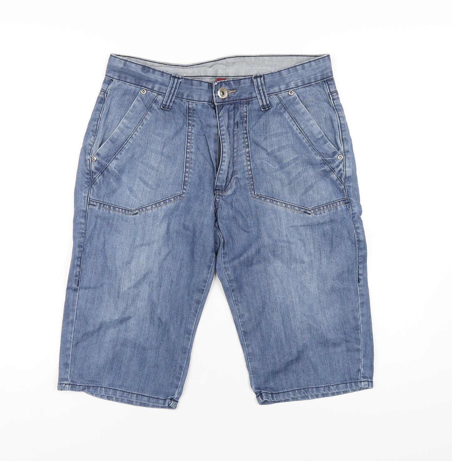 Denim & Co. Mens Beige Cotton Bermuda Shorts Size 30 in L14 in Regular Zip