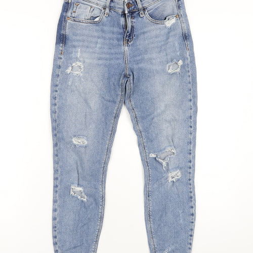 River Island Womens Blue Cotton Skinny Jeans Size 10 L27 in Regular Zip