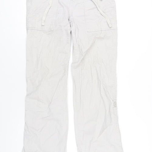 Gap Womens Grey Cotton Trousers Size 6 L30 in Regular Zip