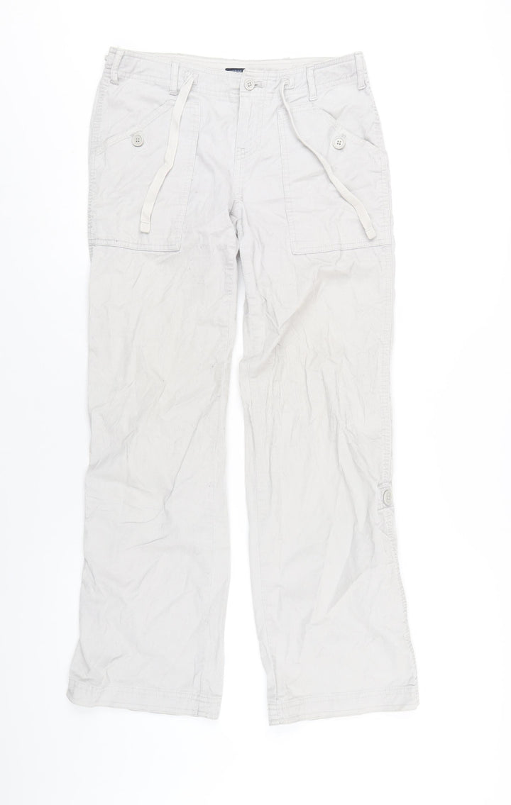 Gap Womens Grey Cotton Trousers Size 6 L30 in Regular Zip